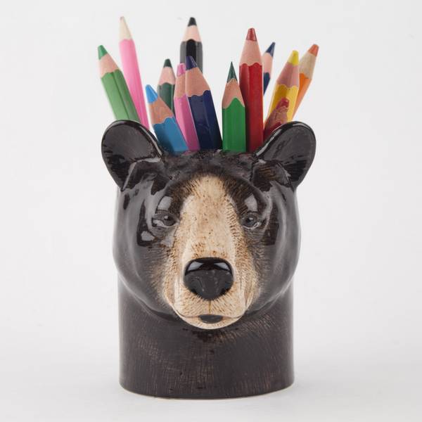 Svart Bjørn vase/blyantboks