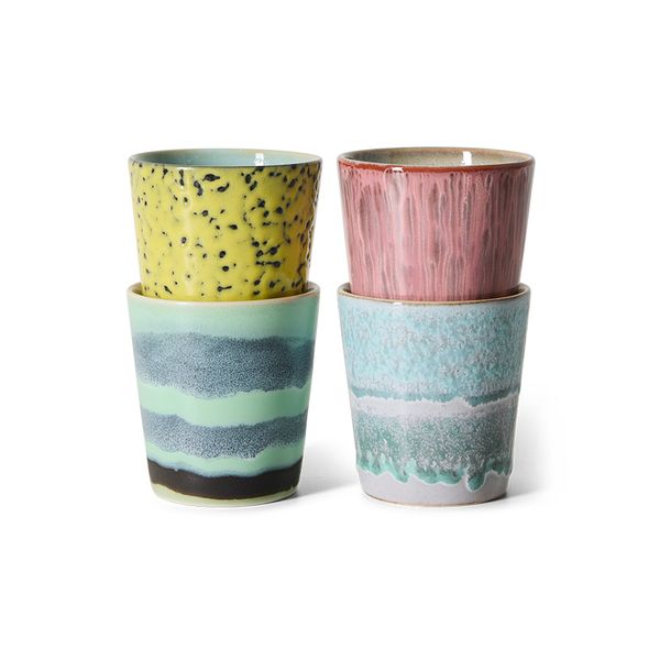 Kopp 70s ceramics, artistic ( sett av 4 )